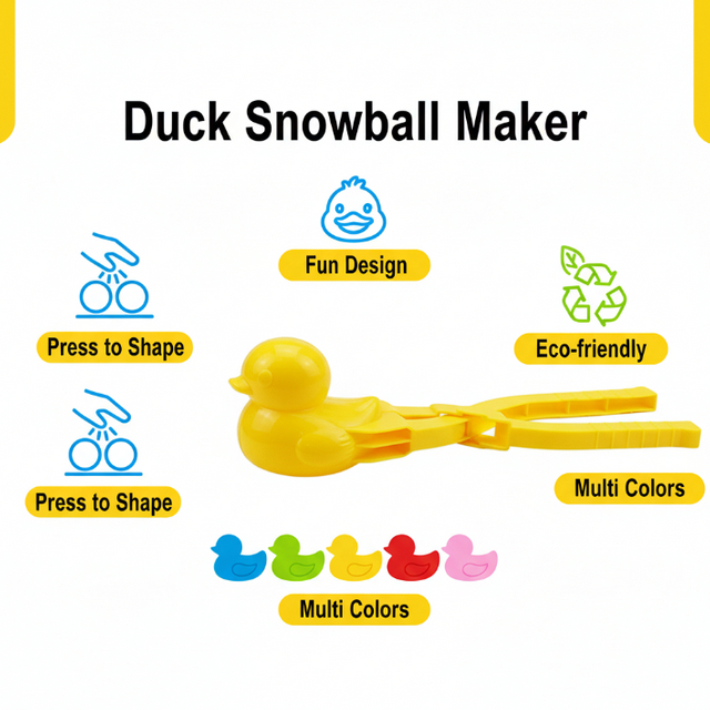 Duck-shaped Snowball Maker PP Plastic Snowball Clip