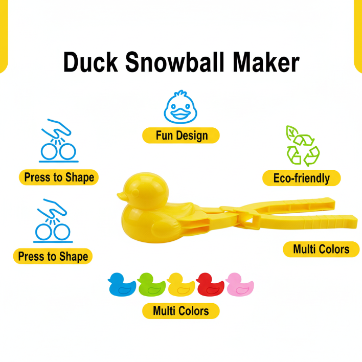 Duck-shaped Snowball Maker PP Plastic Snowball Clip