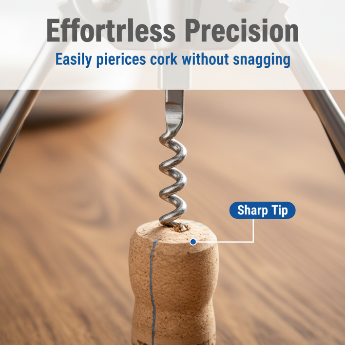 Premium Metal Wine Corkscrew Sharp Spiral Winged Corkscrew