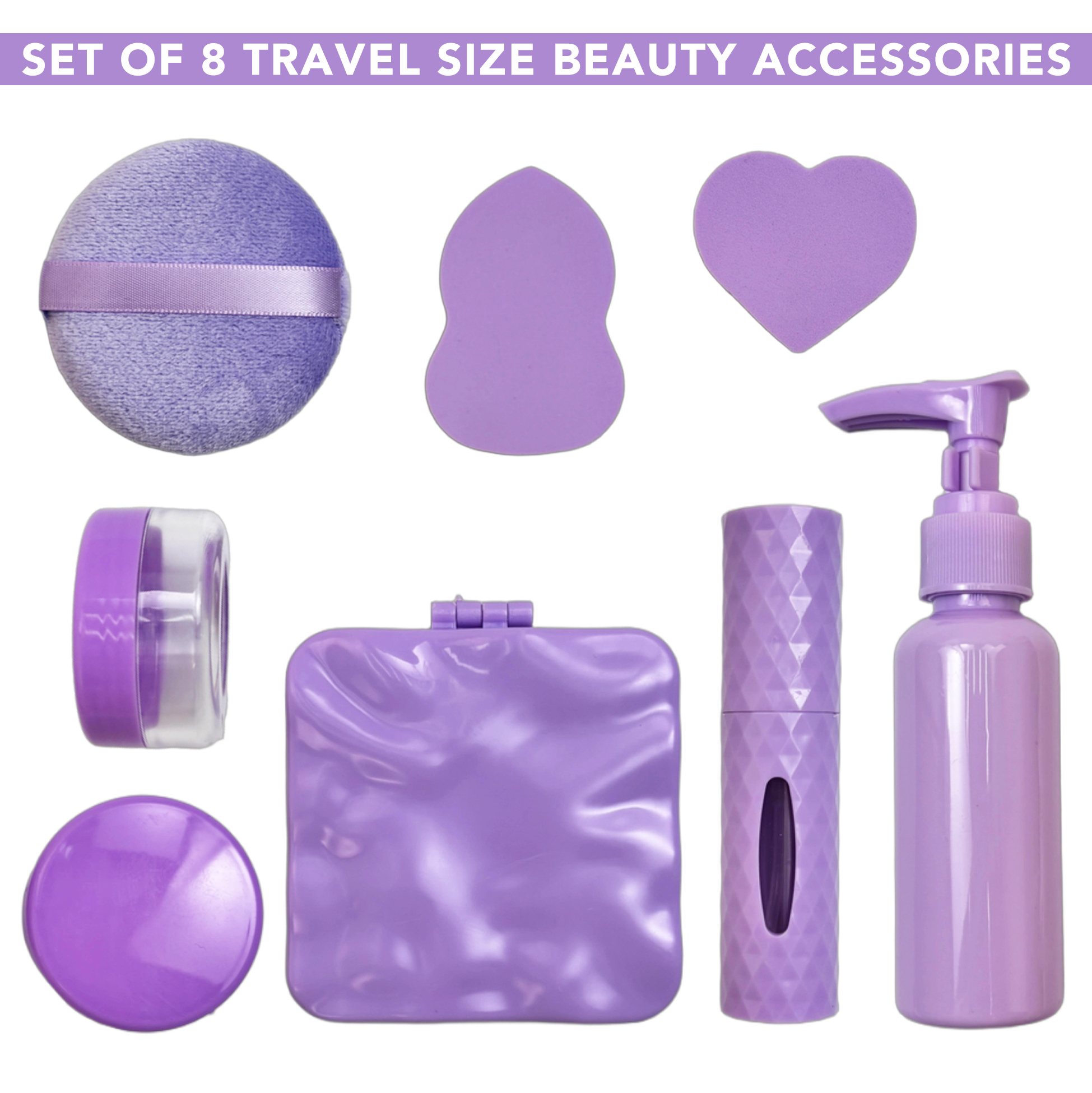 Set of 8 Travel Size Beauty Accessories