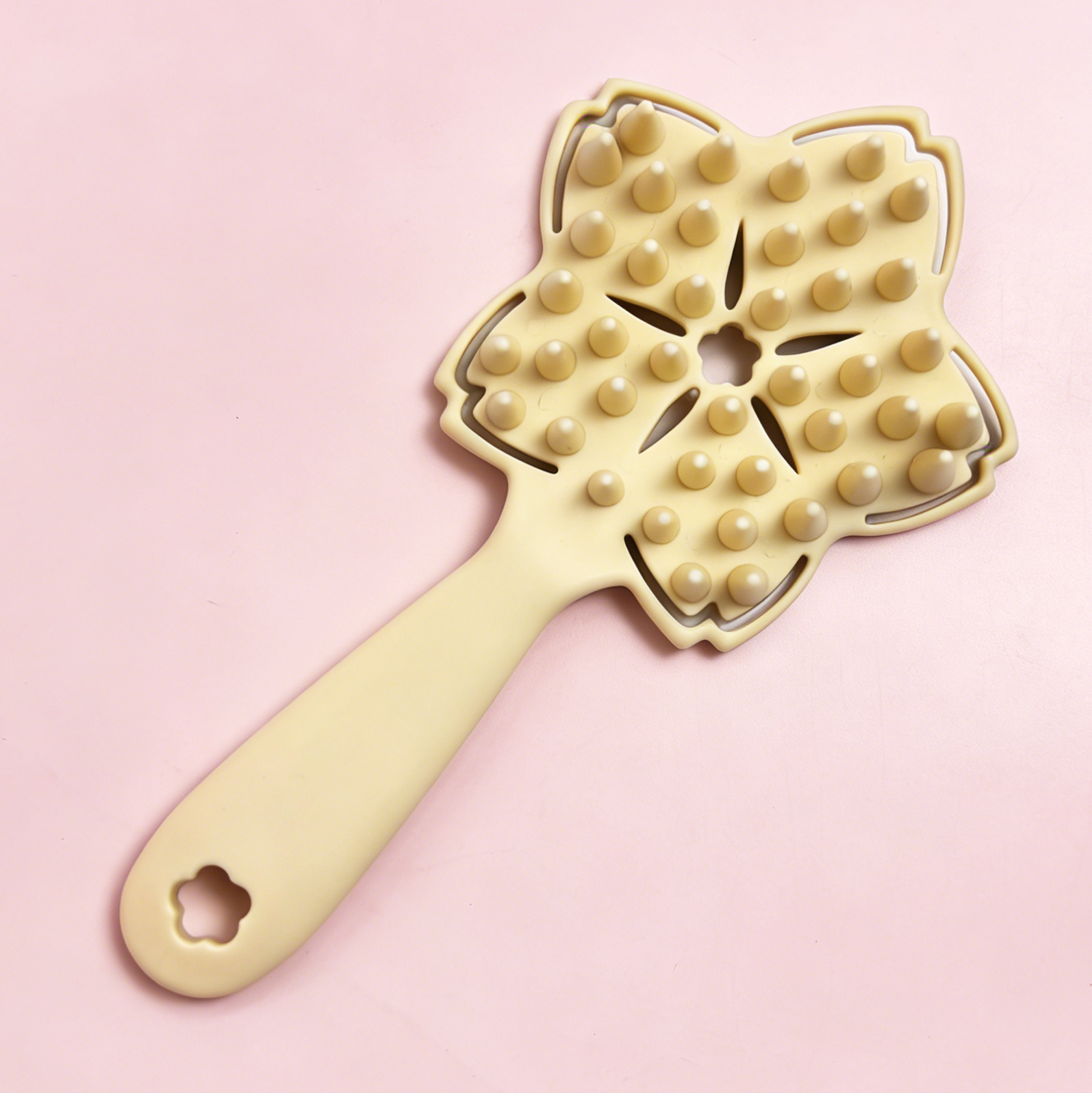 Beige Cherry Blossom Vented Hair Brush