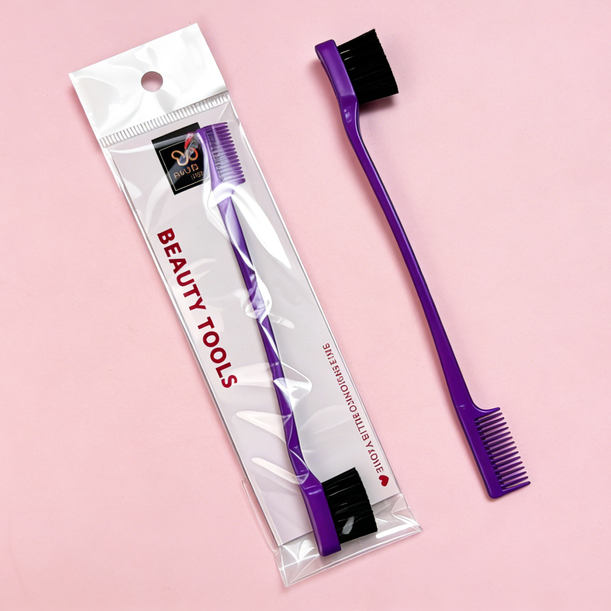 Purple Dual-Ended Edge Control Brush