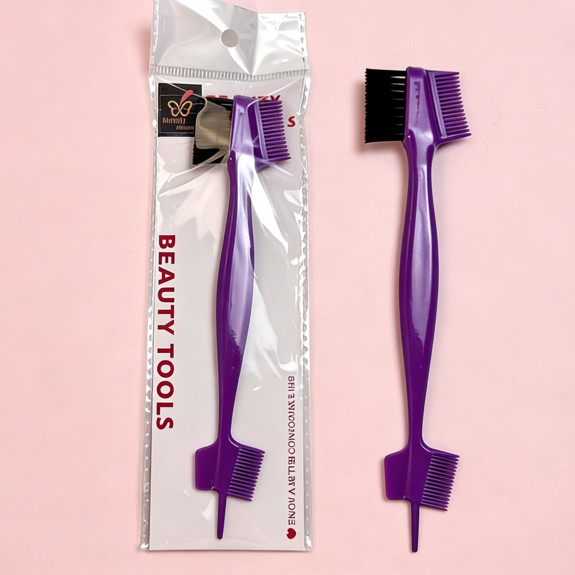 Purple Dual-Ended Edge Control Brush