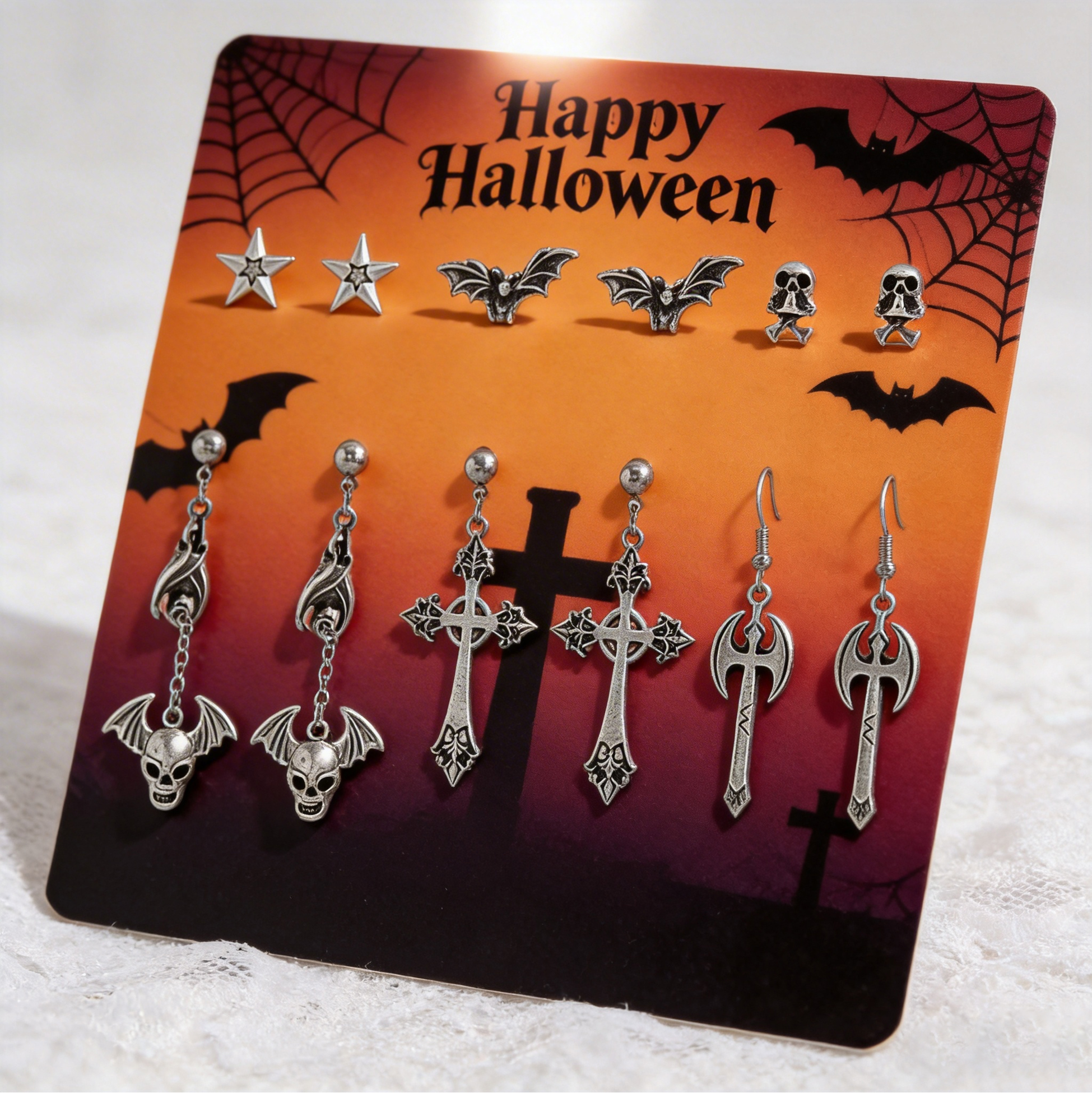 6 Pairs Gothic Earrings Set for Women