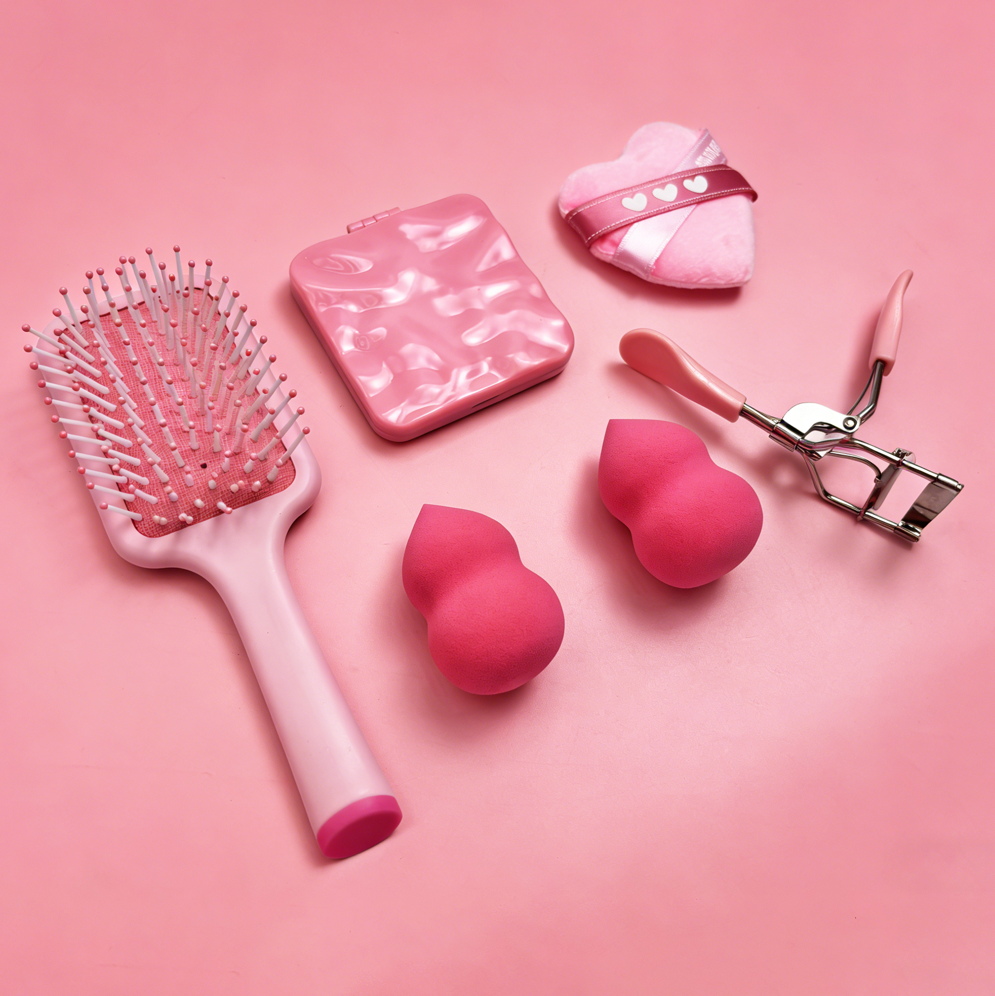 Set of 6 Pink Makeup Accessory Set