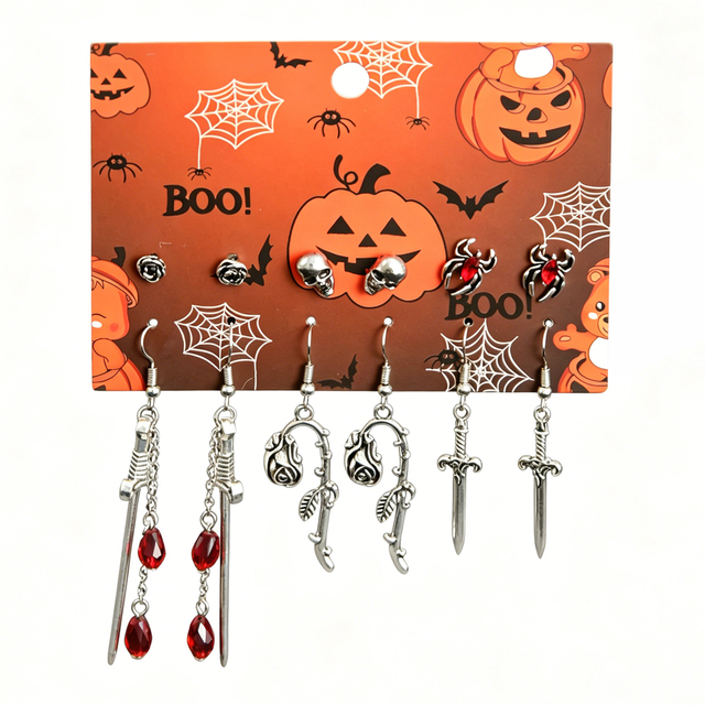6 Pairs Halloween Earrings Set for Women