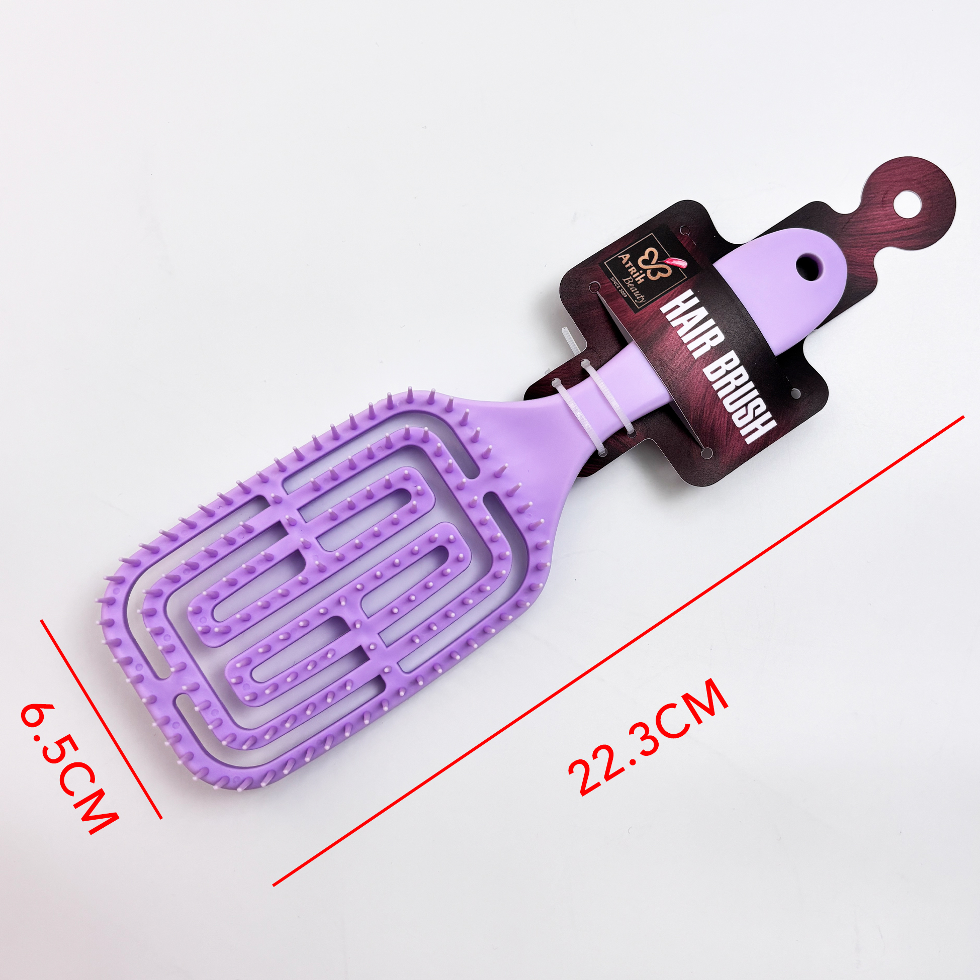 Hollow Grid Hair Brush Purple Detangling Brush