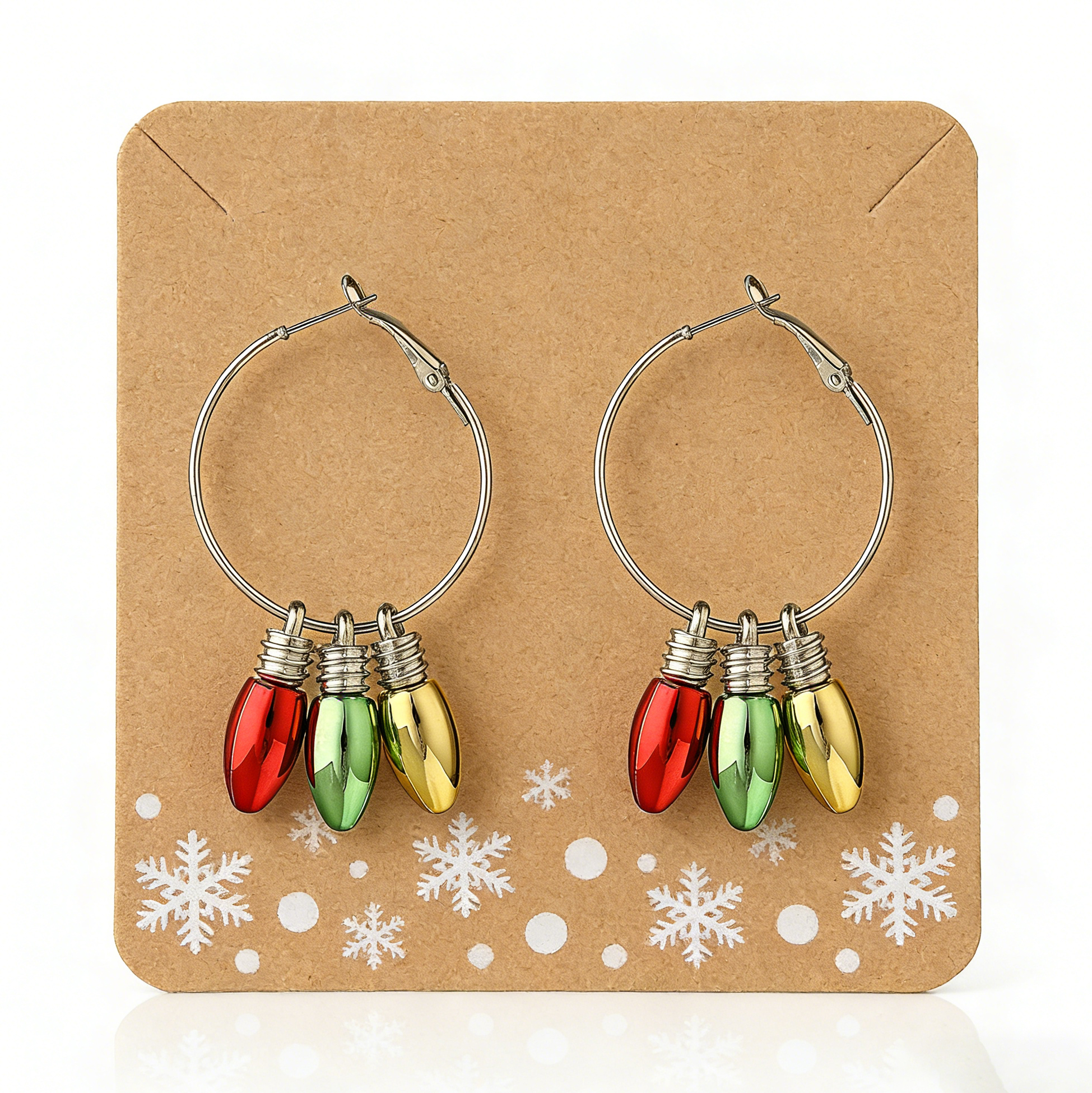 Christmas Light Bulb Hoop Earrings