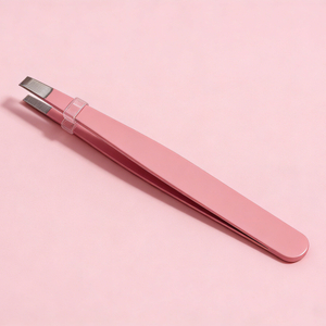 Pink Slant Tip Eyebrow Tweezer