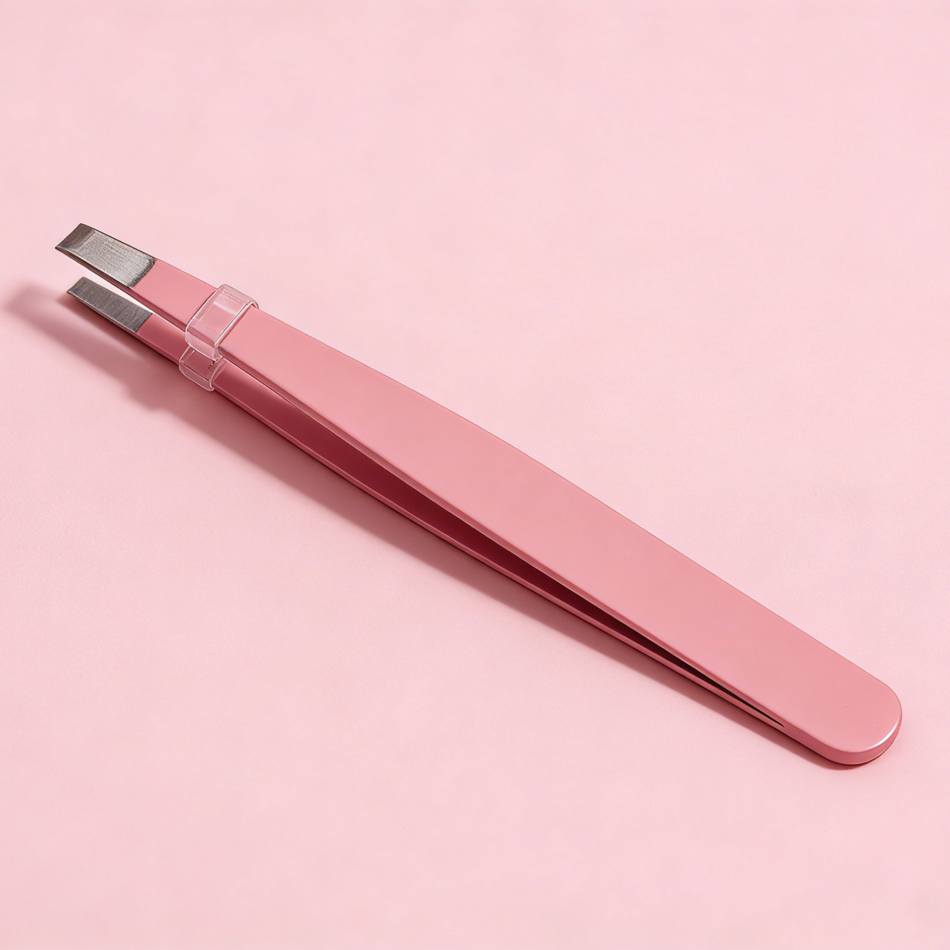 Pink Slant Tip Eyebrow Tweezer