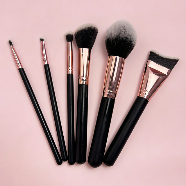 6-Piece Rose Gold Makeup Brush Set
