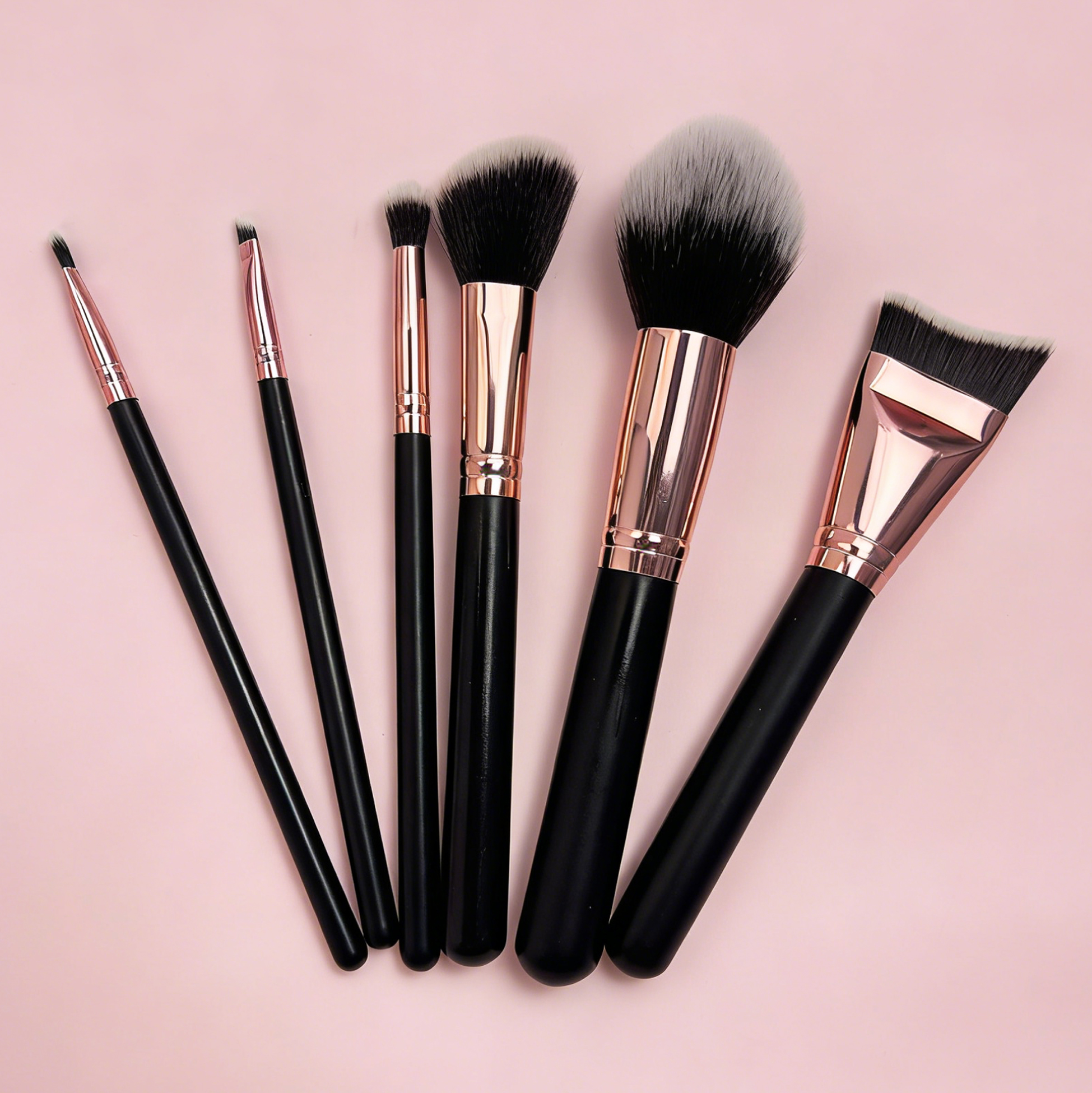 6-Piece Rose Gold Makeup Brush Set