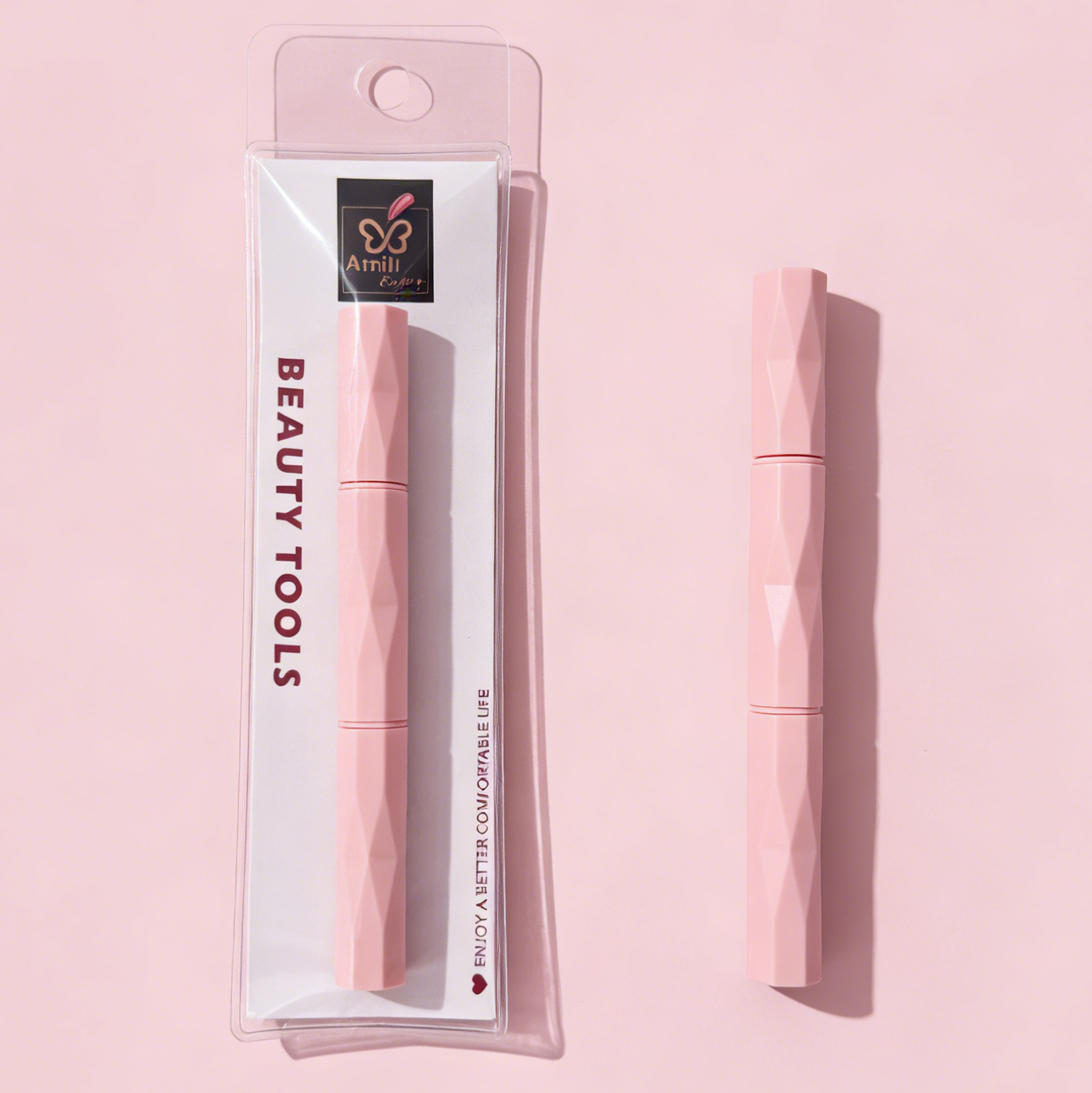 Double-Ended Diamond Texture Eyebrow Razor for Women