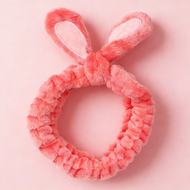 Coral Bunny Ear Headband