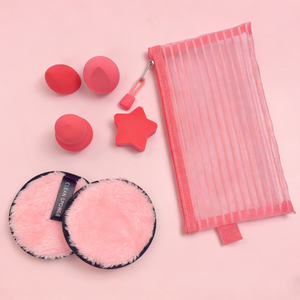 Set of 7 Pink Makeup Sponge
