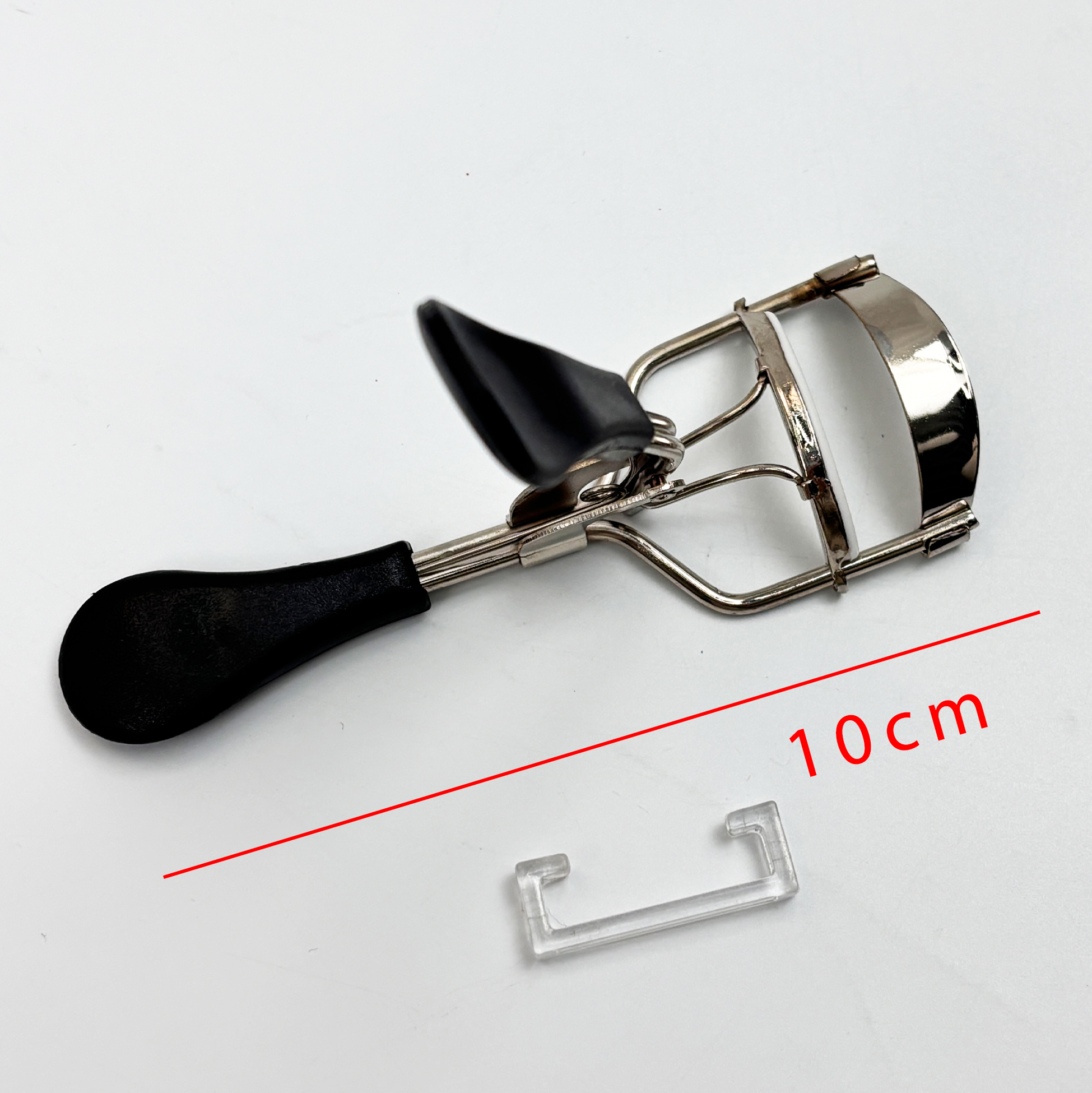 Silver Eyelash Curler with Black Handle