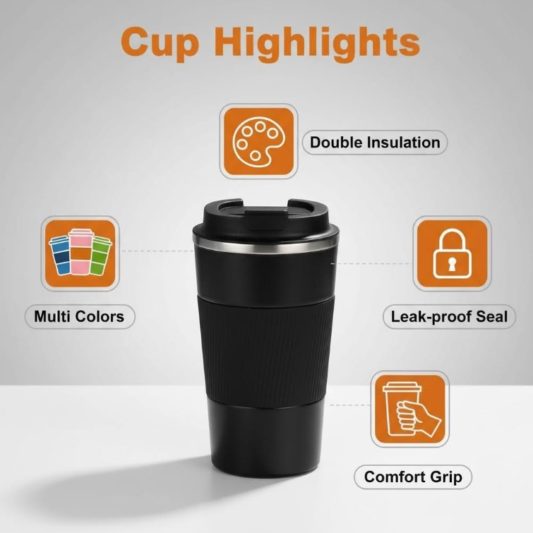 380ML Insulated Travel Coffee Cup
