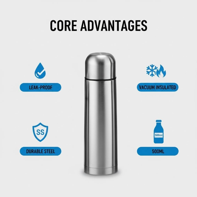 500ml Stainless Steel Vacuum Bottle