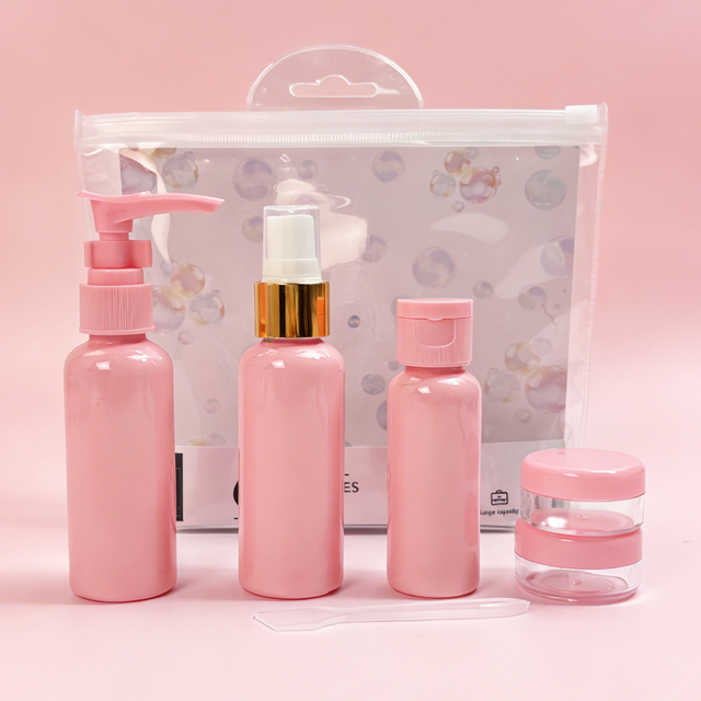 6 PCS Pink Travel Bottles Set