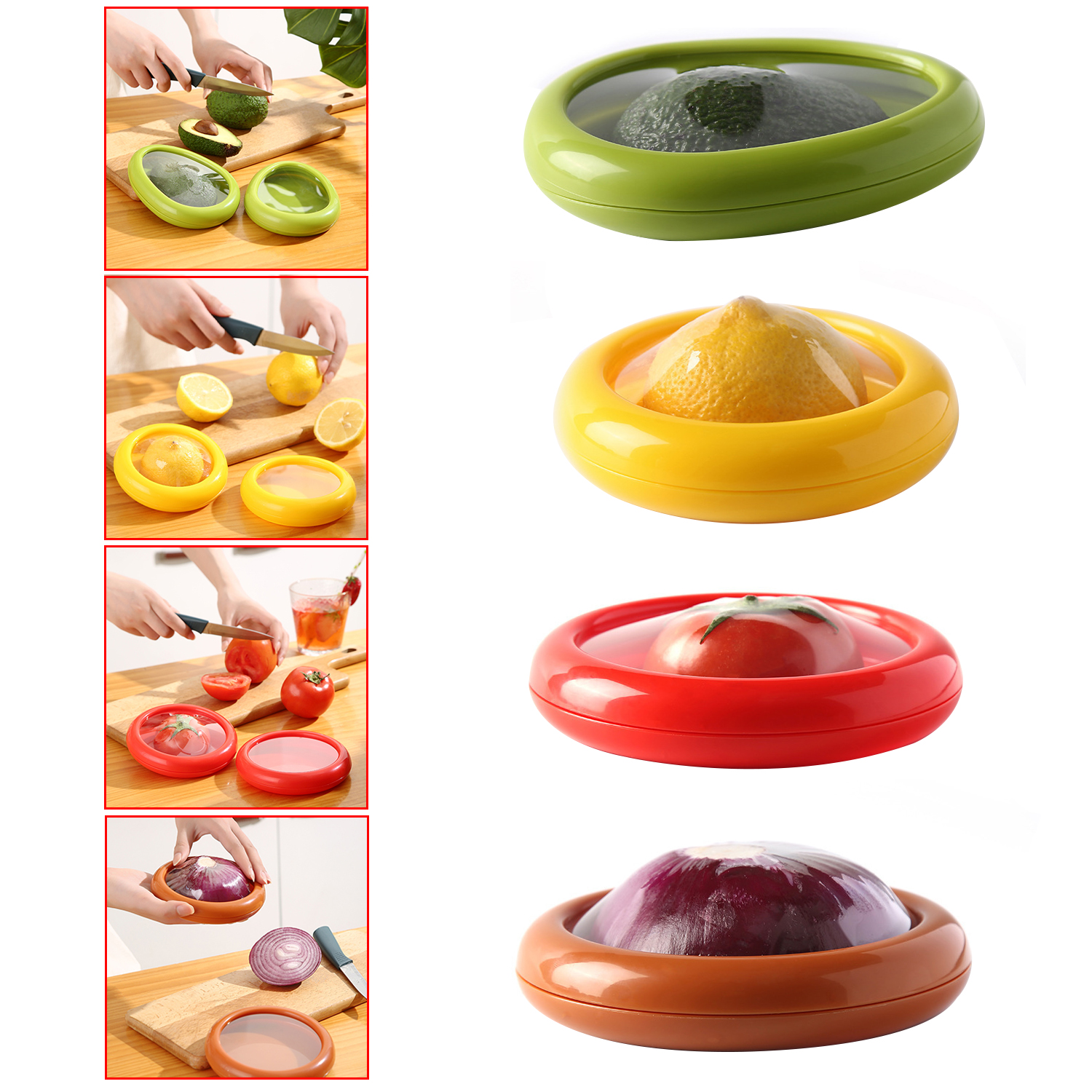 Kitchen Storage Box Fruit Vegetable Crisper Avocado Lemon Tomato Onion Fresh-Keeping For Container