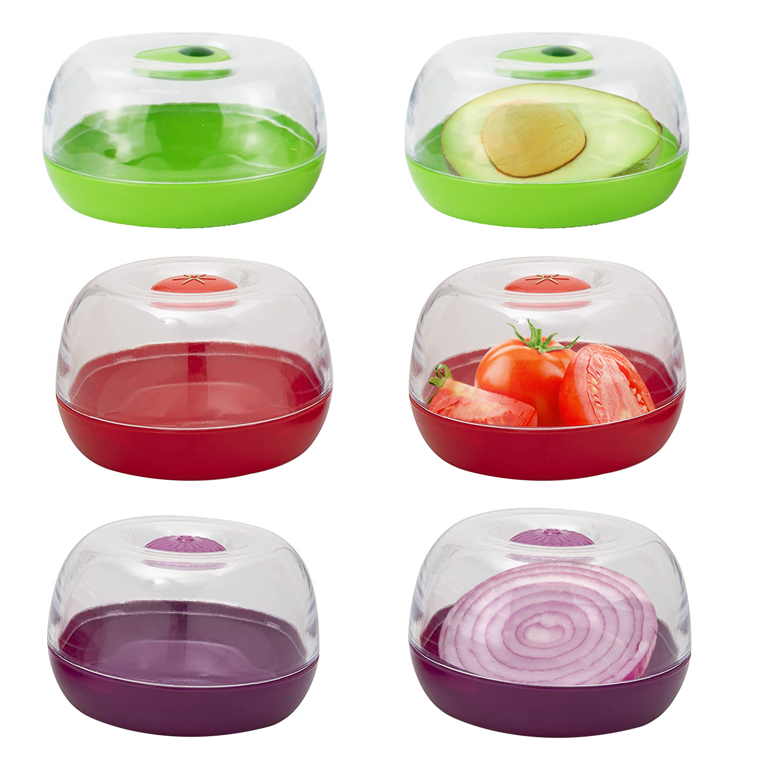 Airtight Food Containers Avocado Tomatoes Onion 