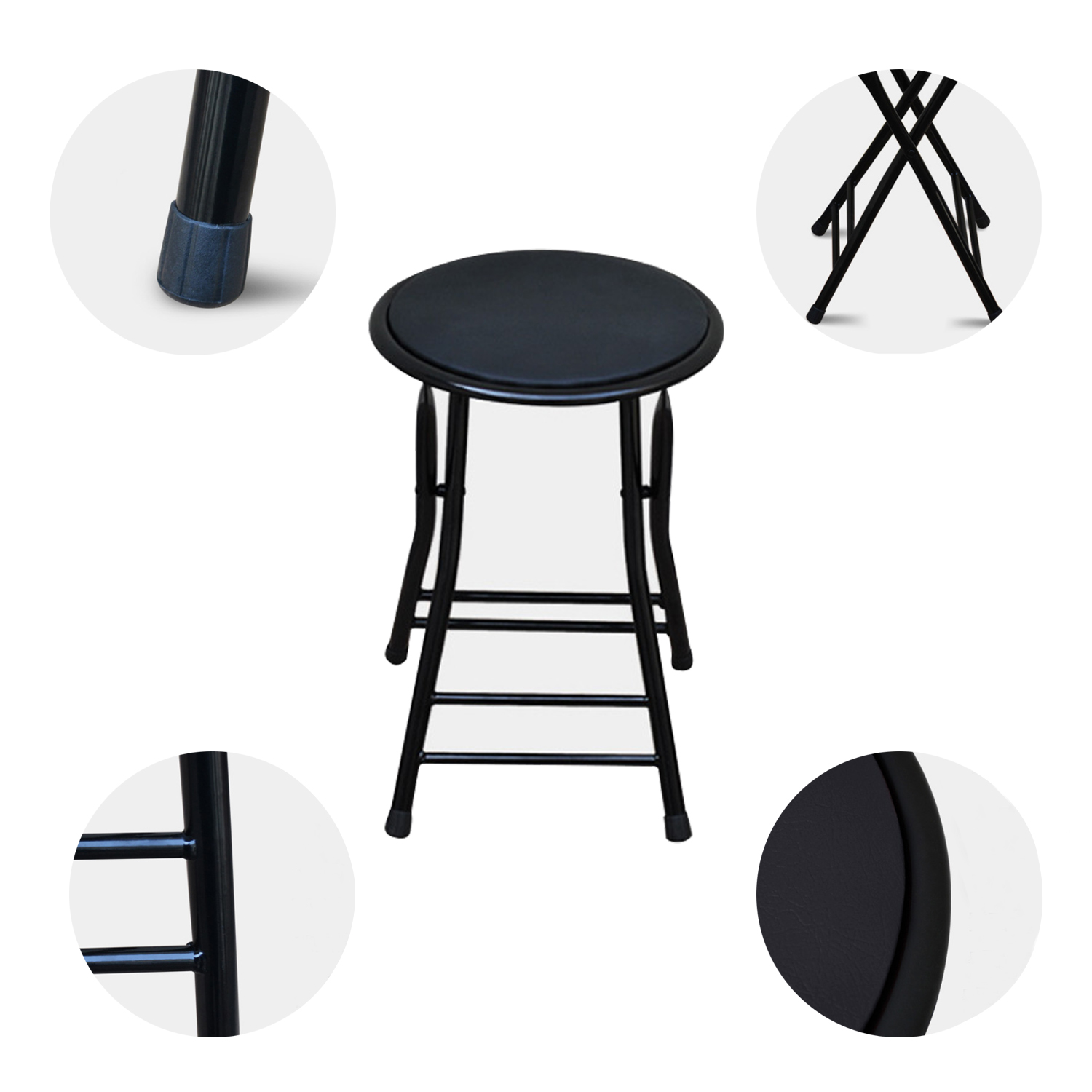 Folding Bar Stool Backless Folding Chair Suitable for Kitchen Entertainment Room Or Game Room