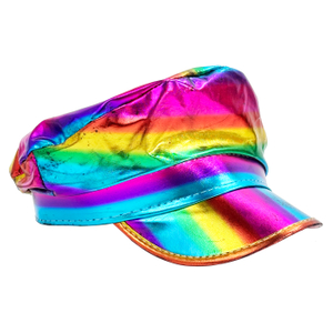 Rainbow Reflective Police Cap for Halloween Cosplay