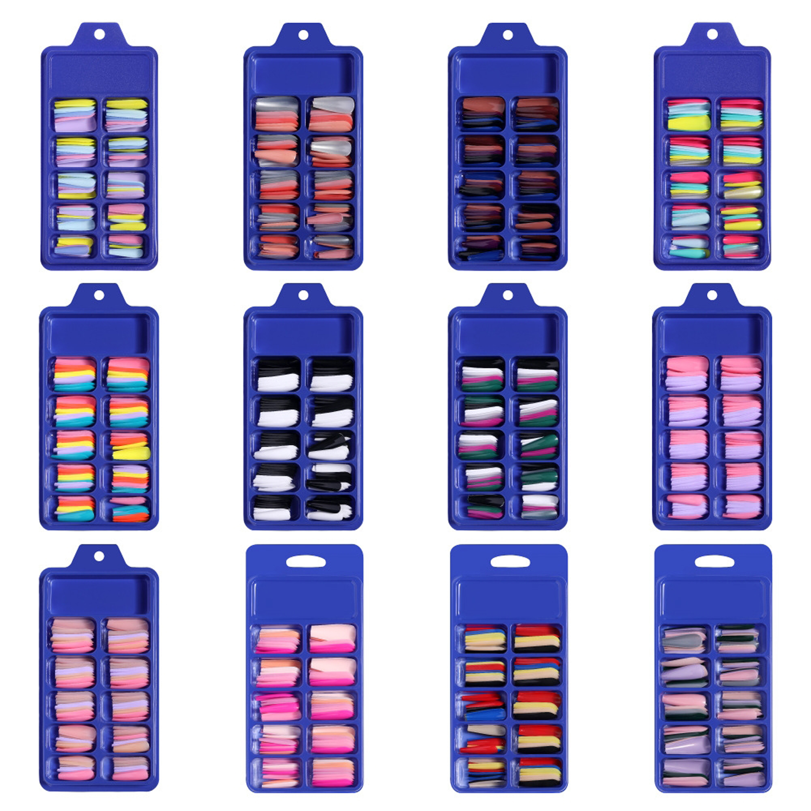 100-pcs Colourful Long False DIY Art Nails Tip