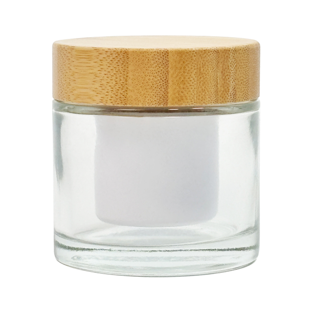 Clear Round Glass Jars with Bamboo Lid