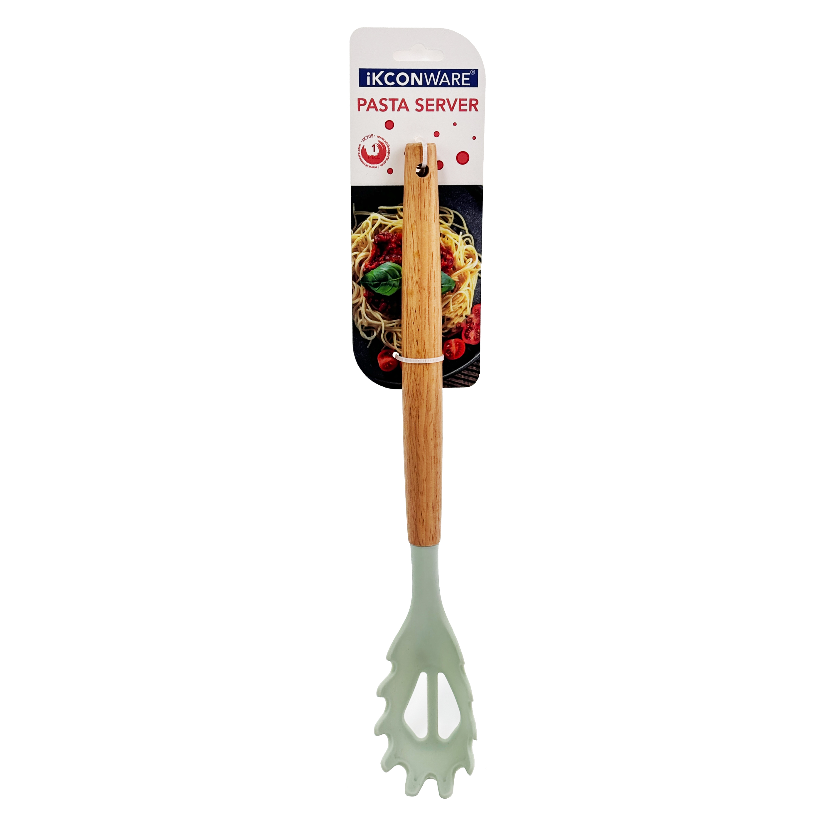 Wooden Handle Silicone Pasta Server