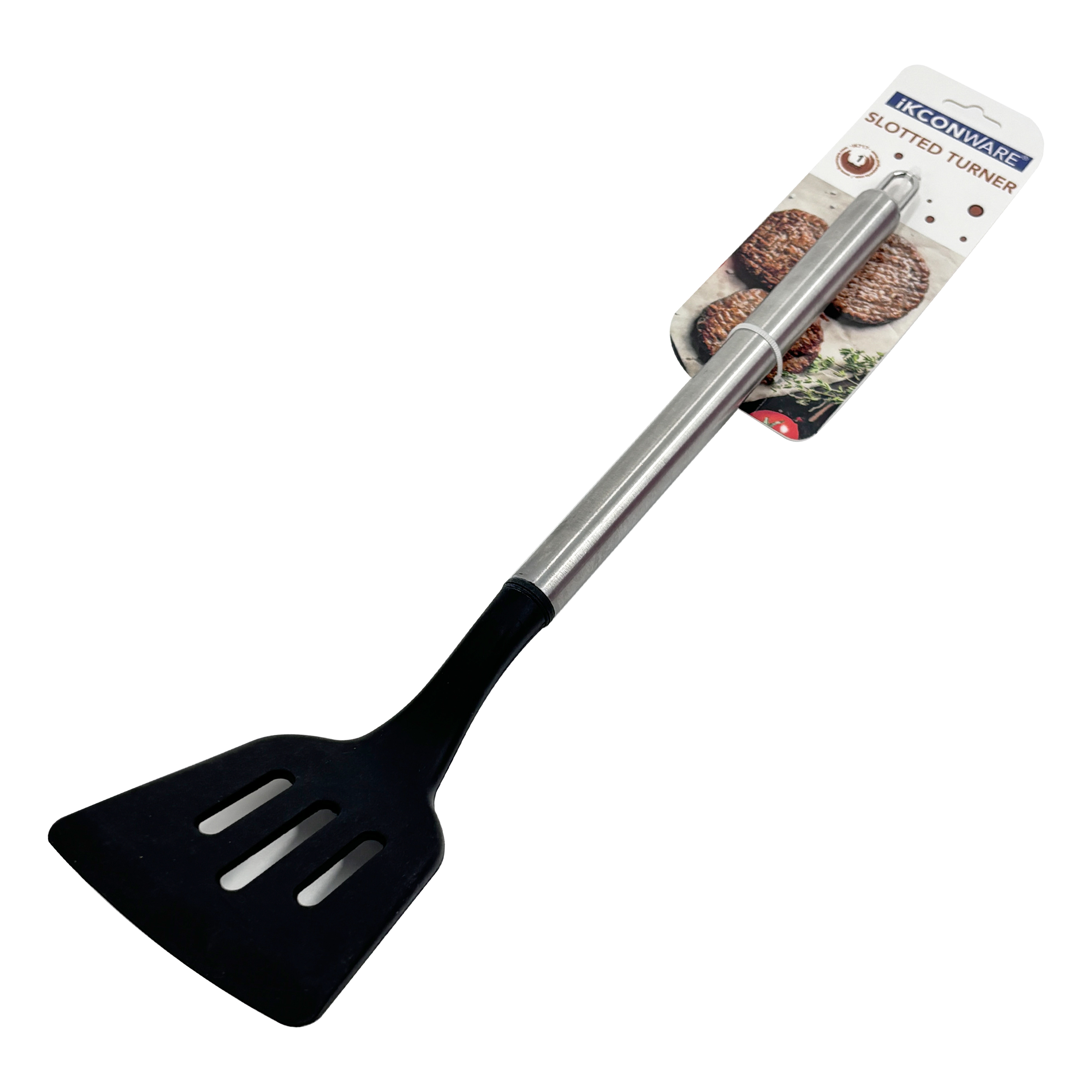 Stainless Steel Handle Silicone Slotted Turner