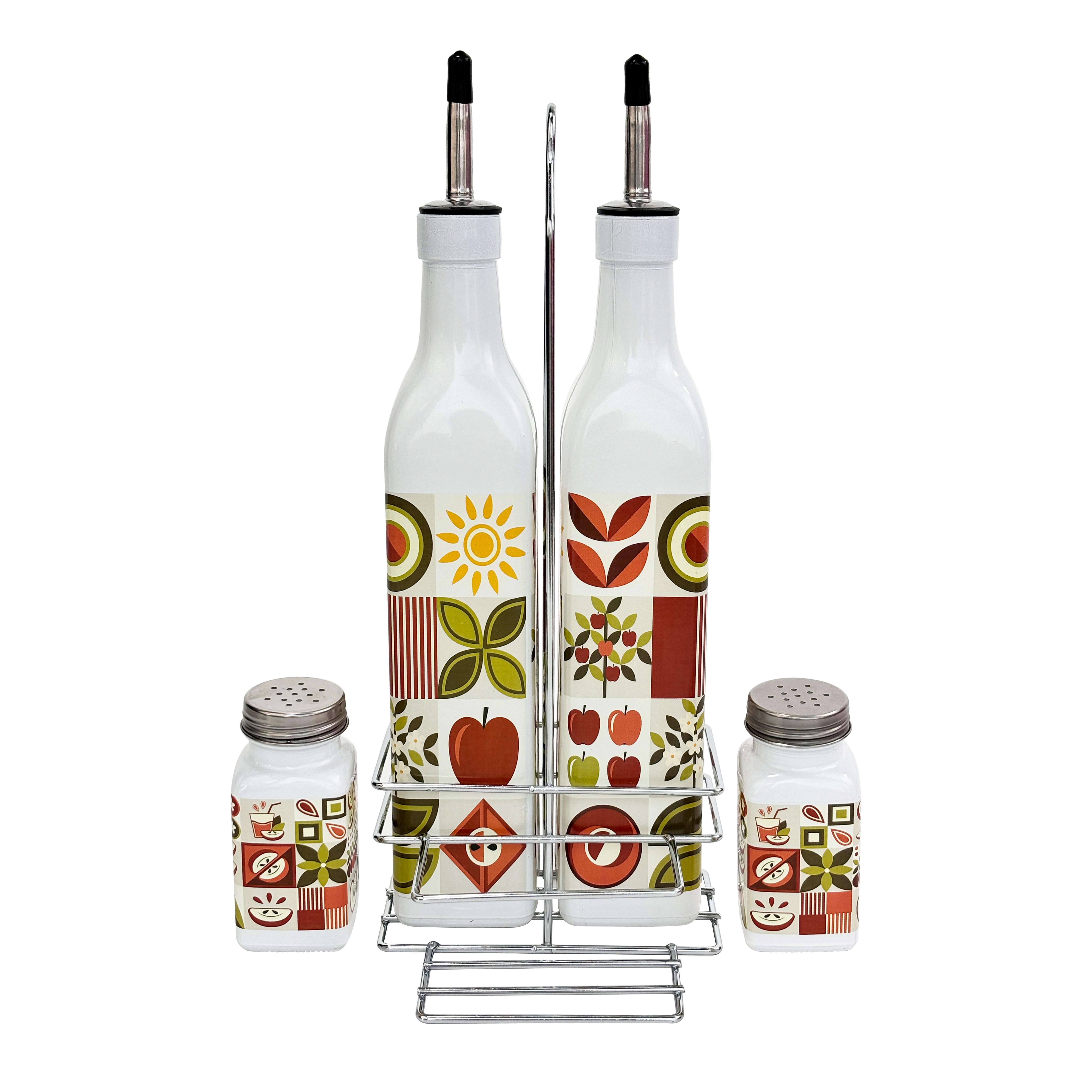 Elegant Glass Oil & Vinegar Cruet Set