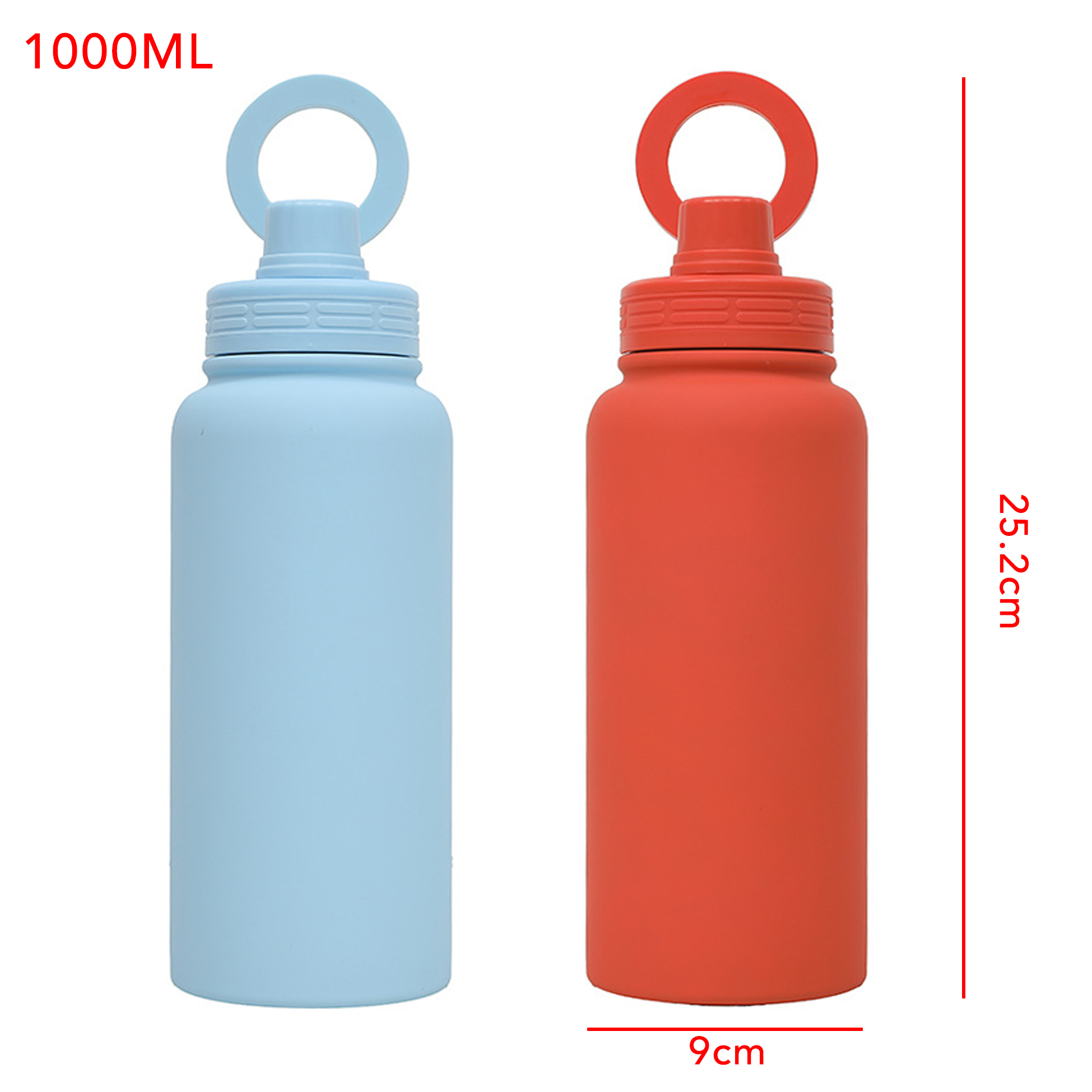 1000ML Insulated Water Bottle with Magnetic Phone Holder Lid