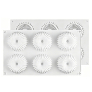6 Cavity Fluted Bundt Cake Silicone Mold, Nonstick Food Grade Donut Molds