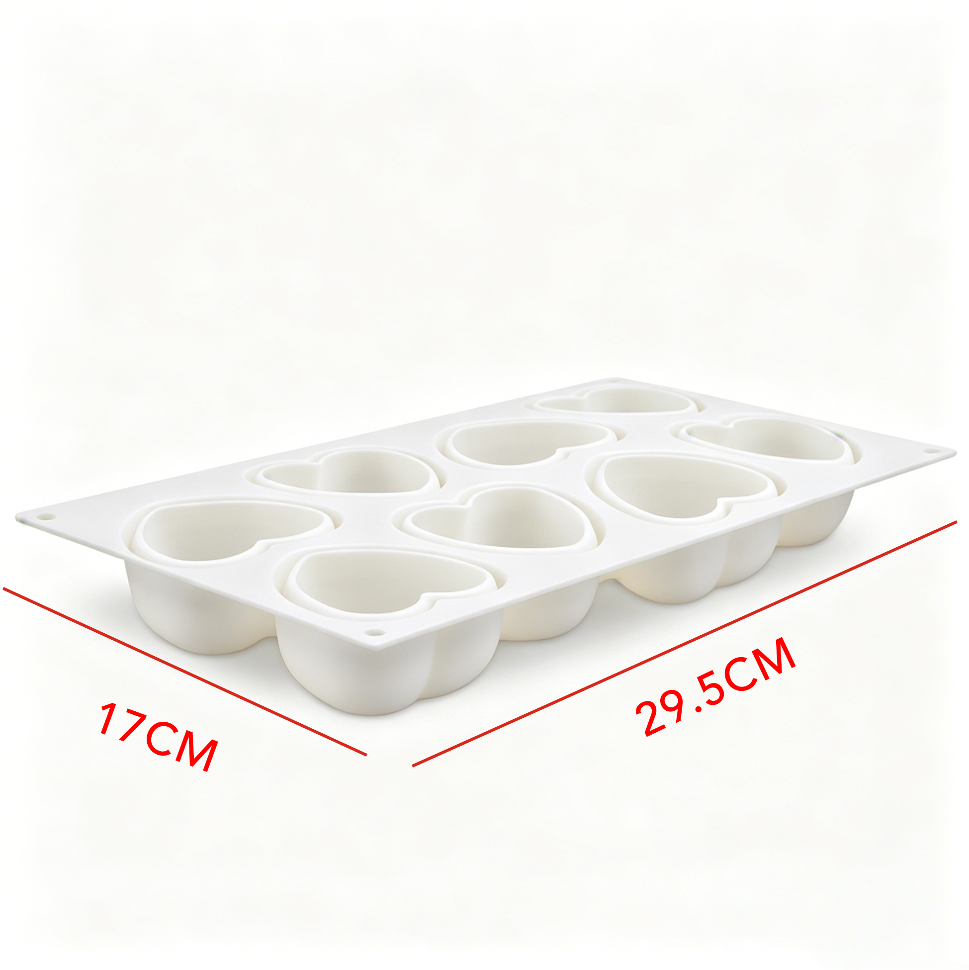 8 Cavity Heart Silicone Mousse Mold, Non-Stick Food Grade Silicone Mold