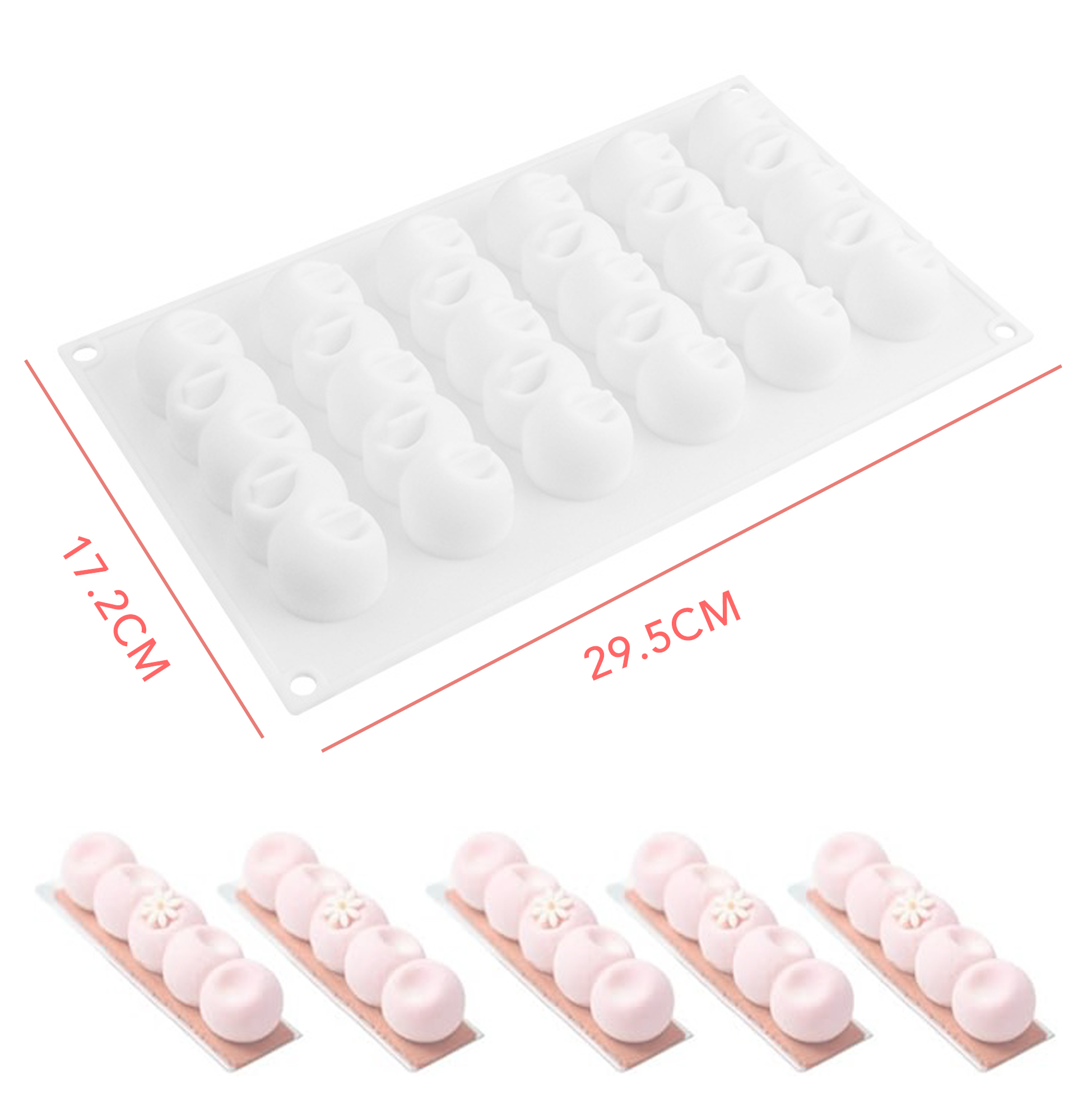 6 Cavity 5-Circle Chain Silicone Mousse Mold, Food Grade Non-Stick Baking Mold