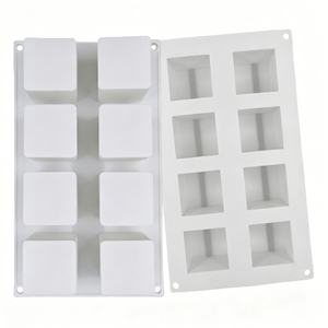 8 Cavity Square Silicone Mousse Cake Mold, Non-Stick Food Grade Silicone Mold