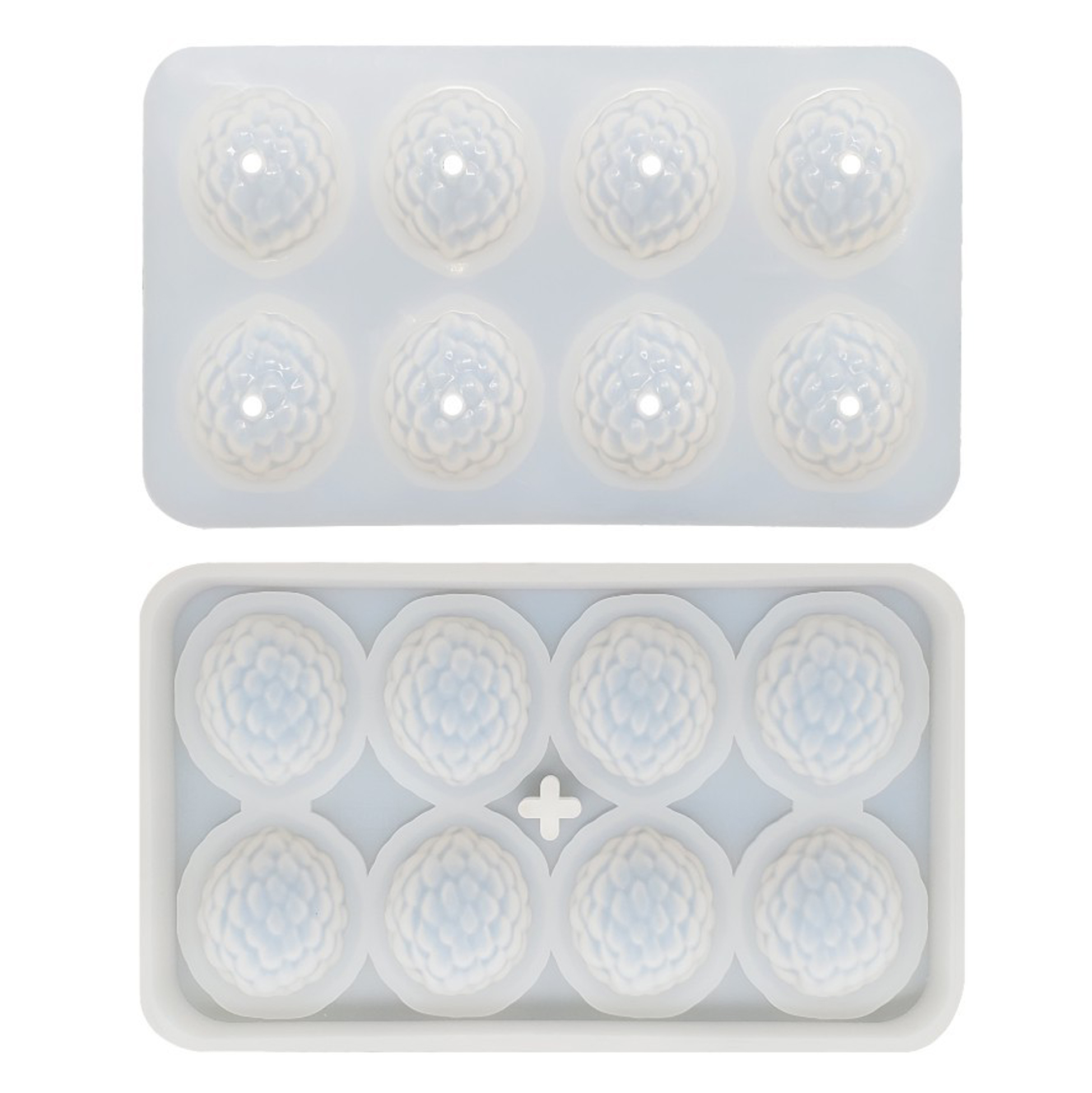 8 Cavity Lychee Silicone Mold, 3D Realistic Lychee Shaped Silicone Mold