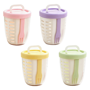 Salad Container with Colander & Fork, Leak-Proof Portable Salad Bowl