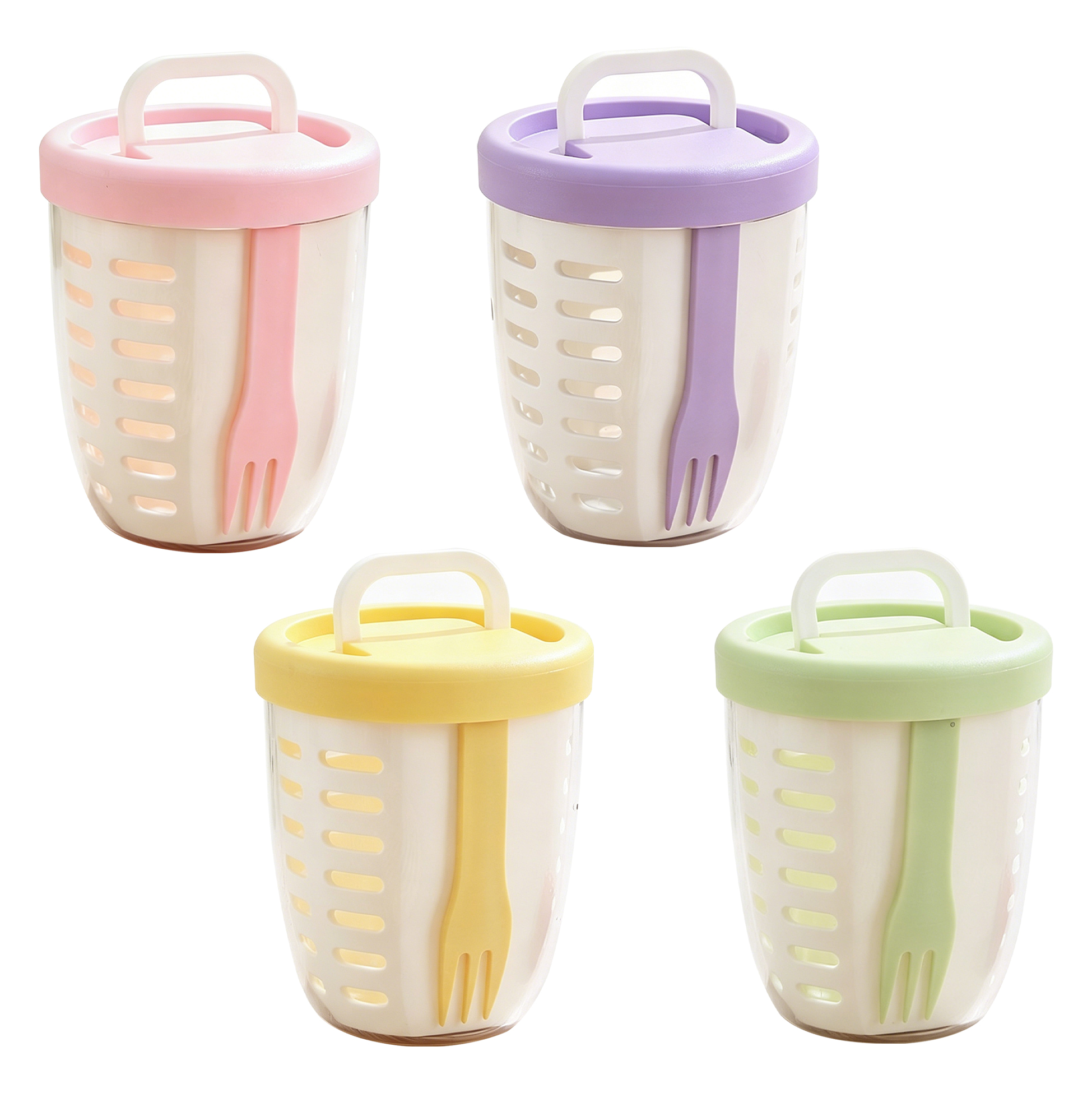 Salad Container with Colander & Fork, Leak-Proof Portable Salad Bowl