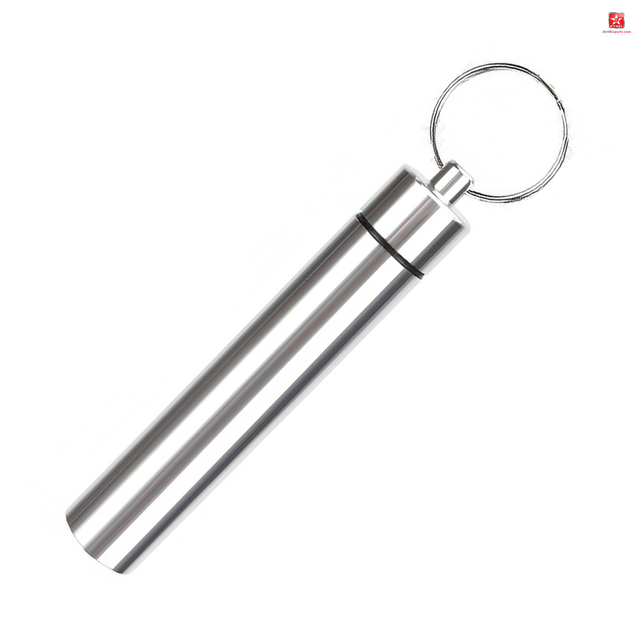Stainless Steel Pill Container Keychain 
