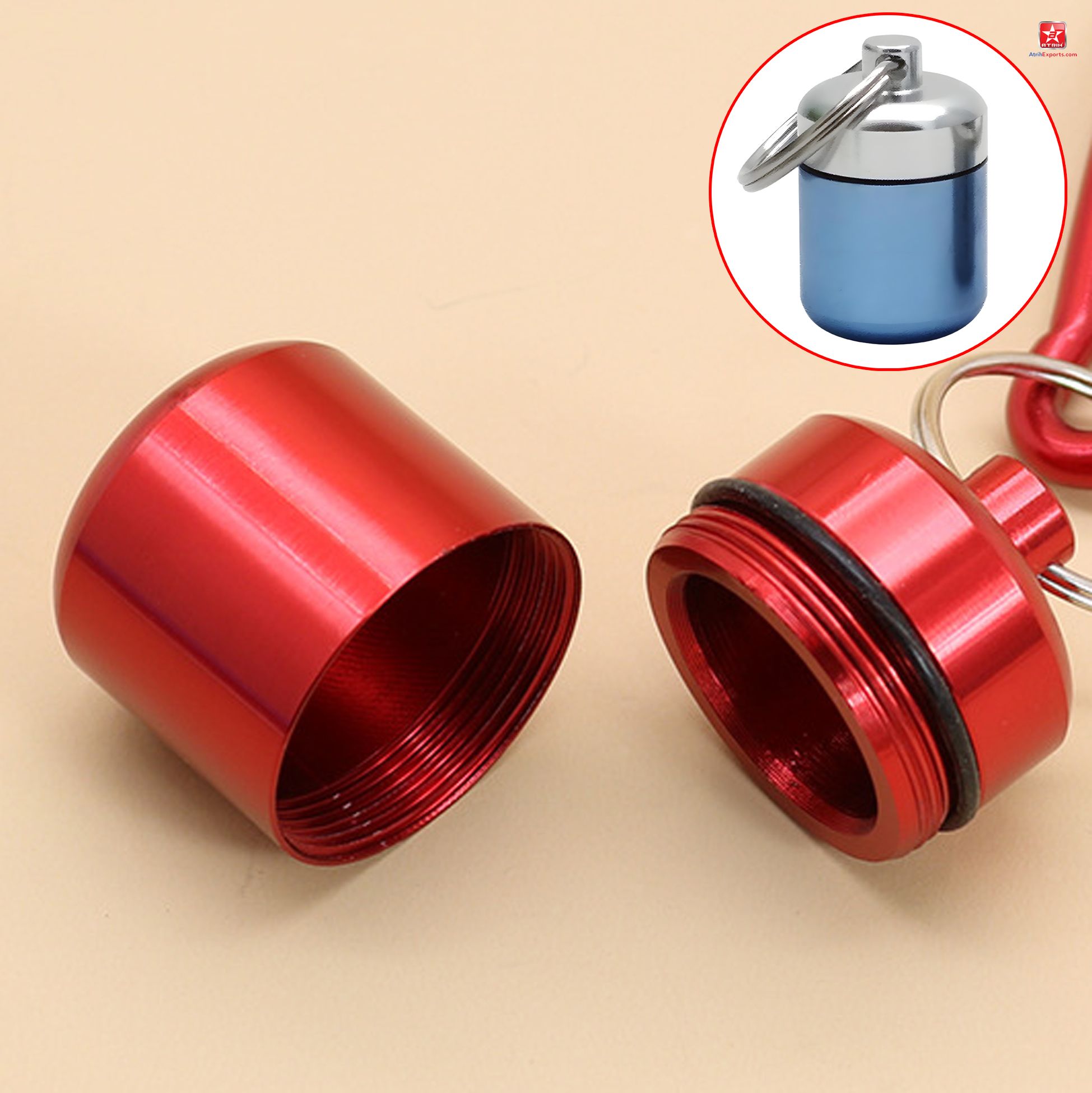 Mini Metal Pill Container Keychain