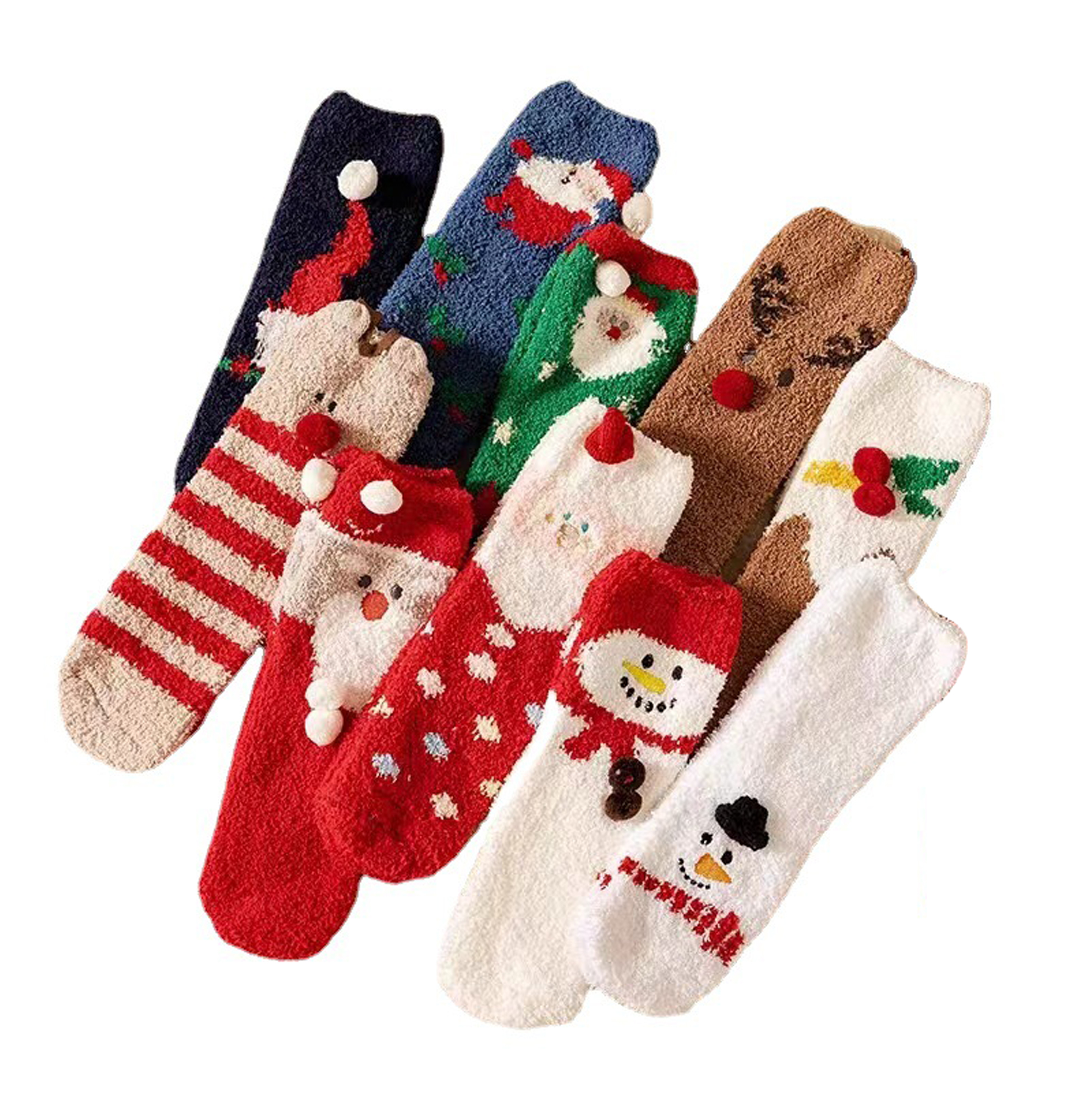 Christmas Themed Fuzzy Socks