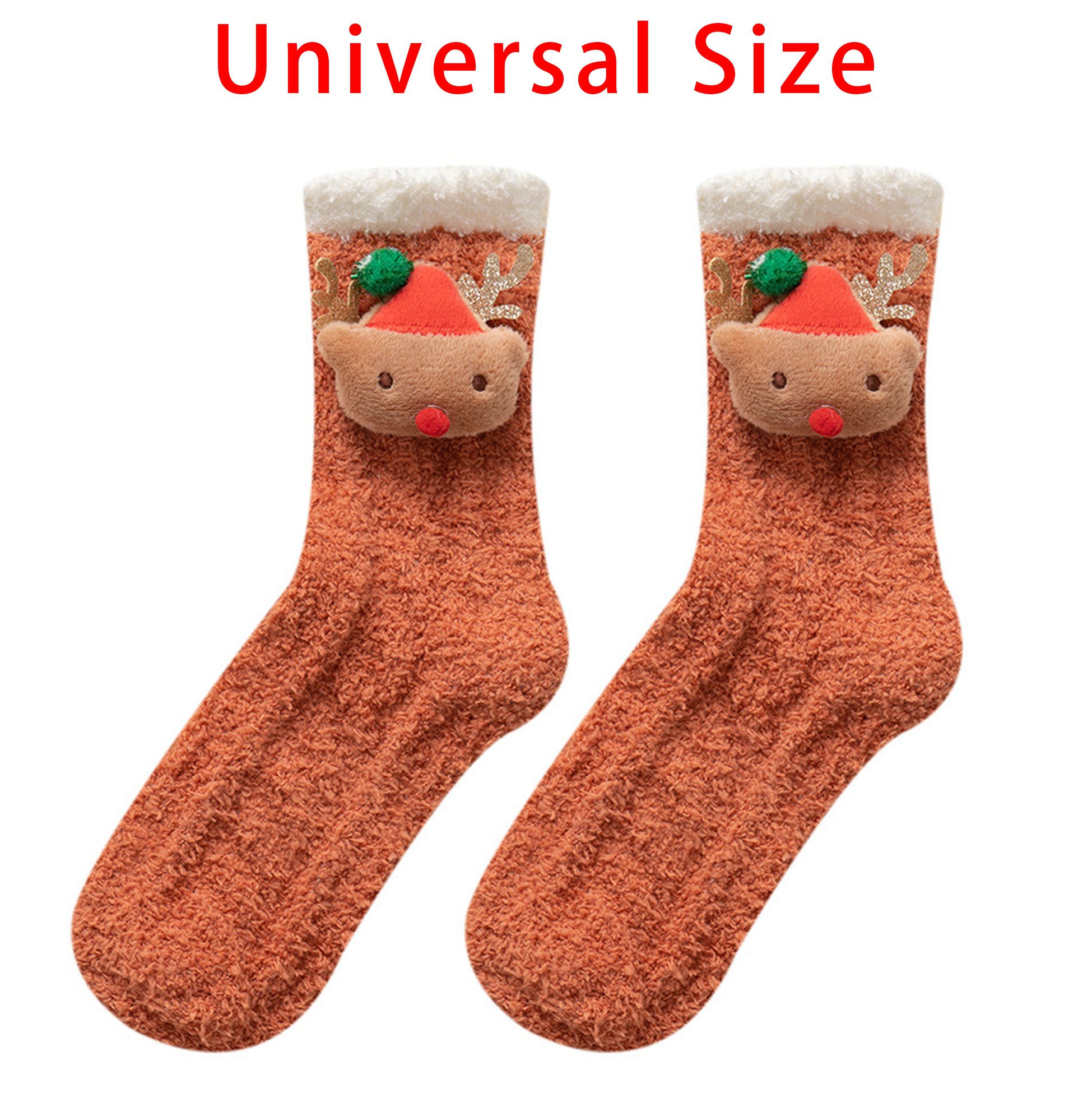 Christmas Fluffy Socks with Decorations