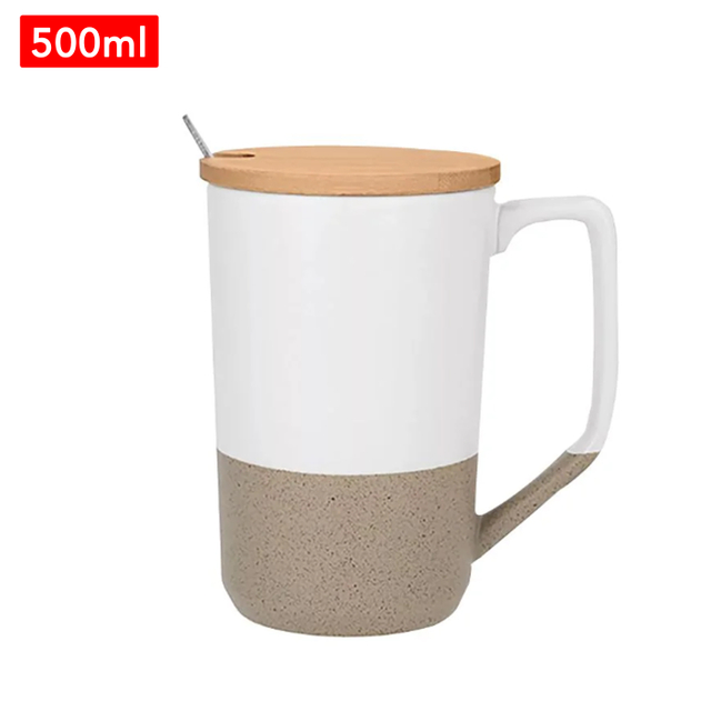 Ceramic Mugs with Bamboo Lids