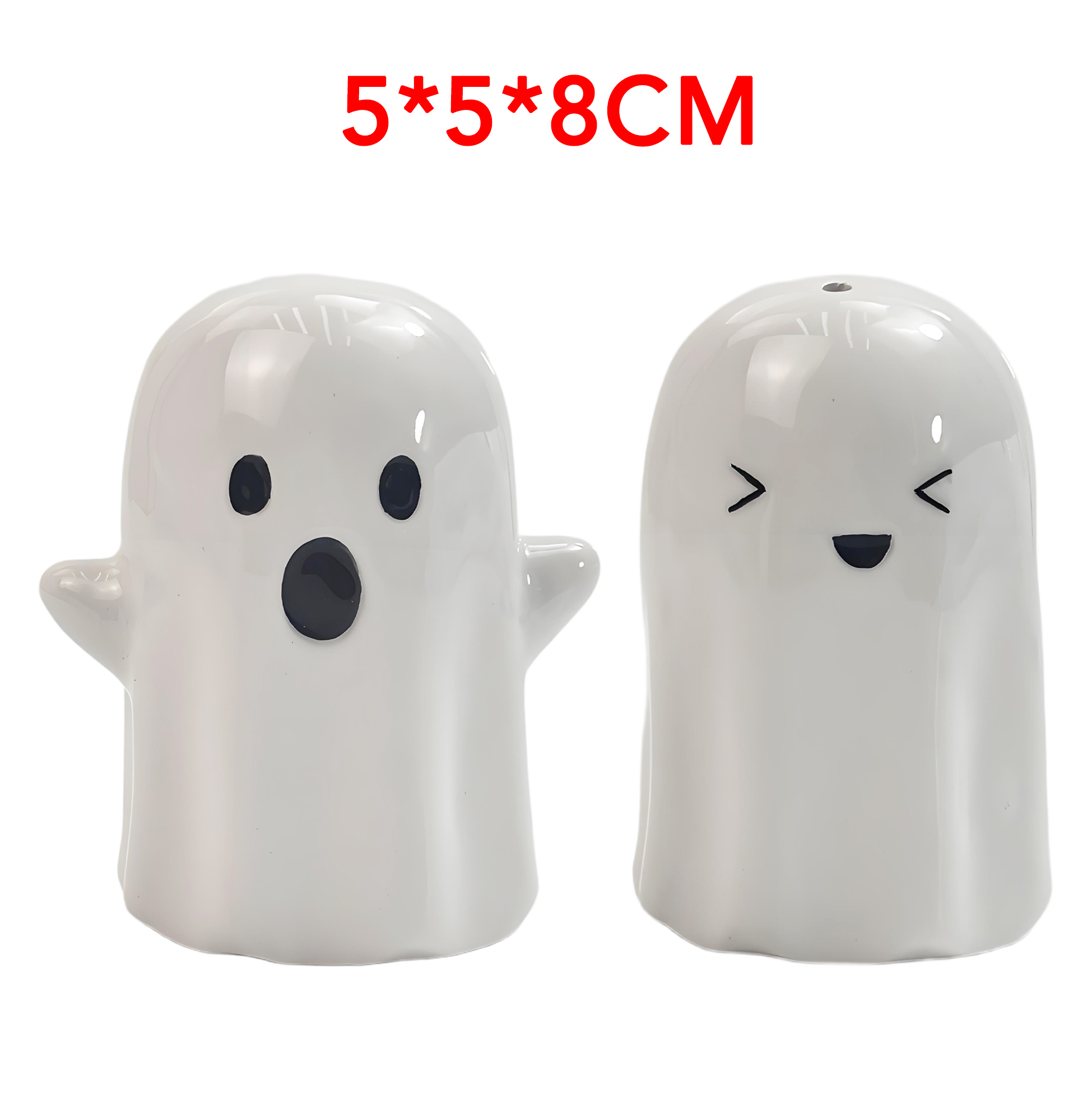 Ghost Shaped Ceramic Salt And Pepper Shakers 