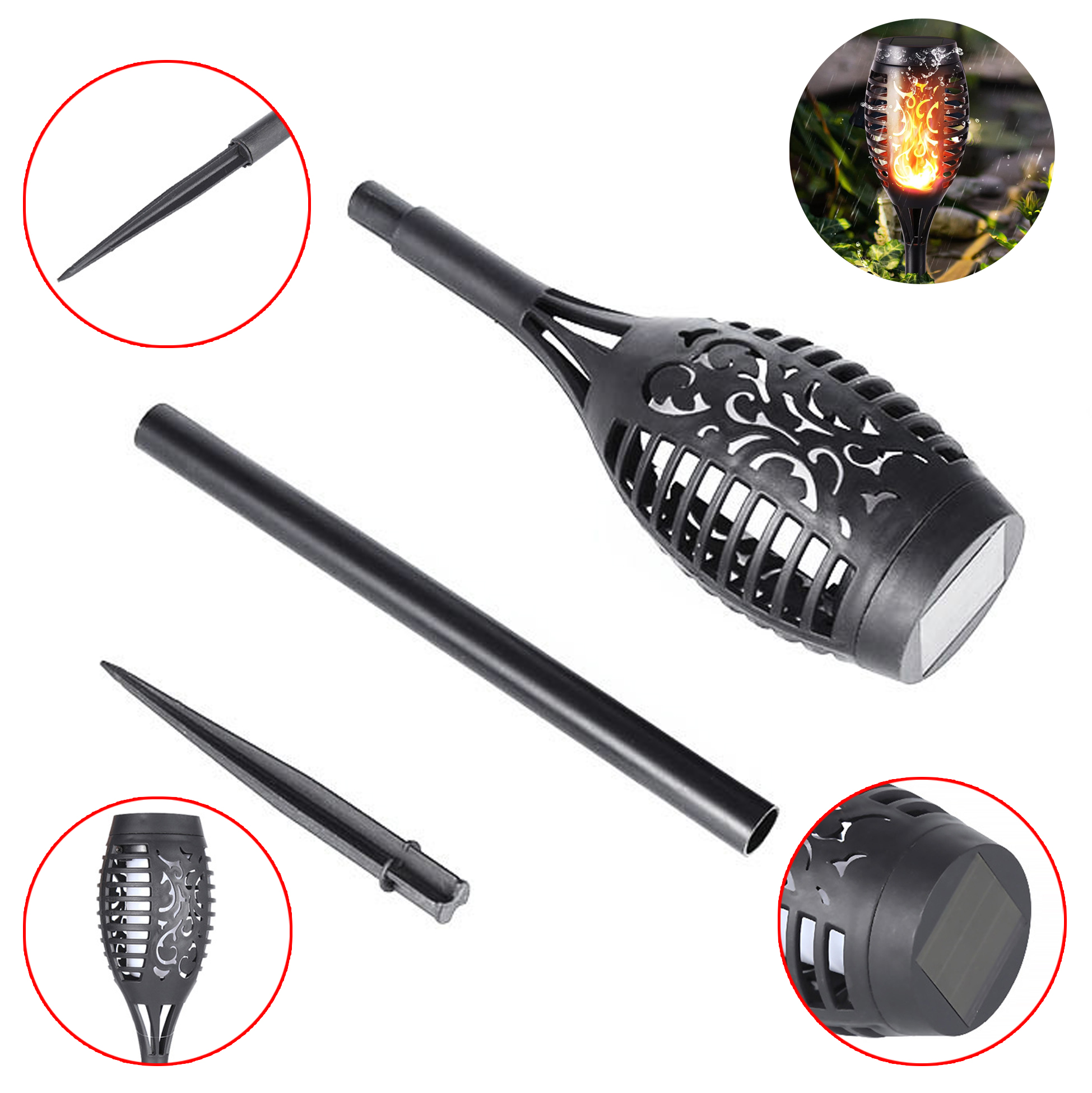 Solar Flickering Flame Torch Lights