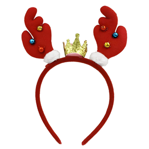 Christmas Reindeer Antler Headband with Crown