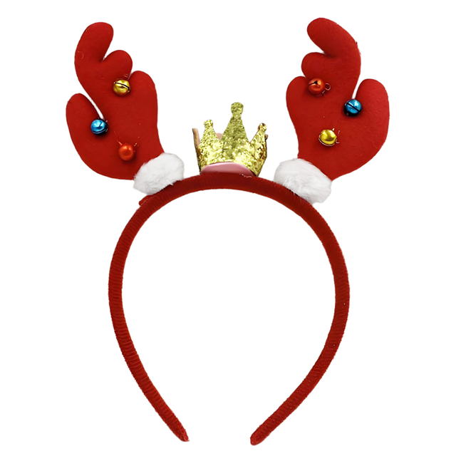 Christmas Reindeer Antler Headband with Crown