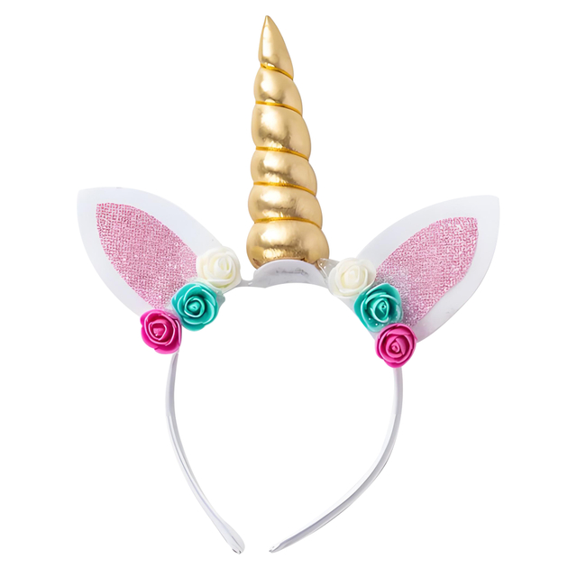 Unicorn Headband with Floral Decorations